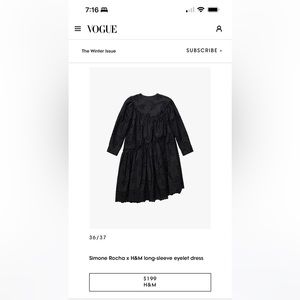 Voluminous Simone Rocha x HM collab eyelet dress